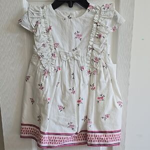 Janie And Jack Floral White and Pink Kids Dress